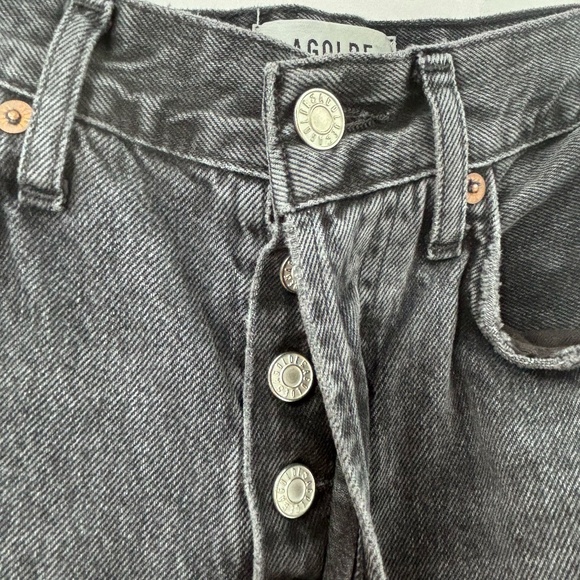Agolde High Waisted Straight Leg Crop Riley Jeans Black Size 23 - Picture 4 of 9